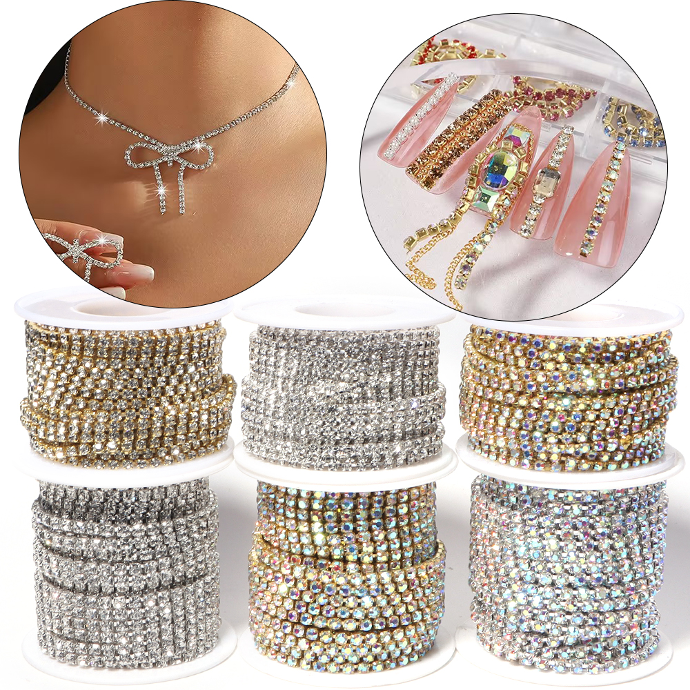 Sew On Rhinestone - 10Yards Glitter Rhinestone Claw Chain Sew-On