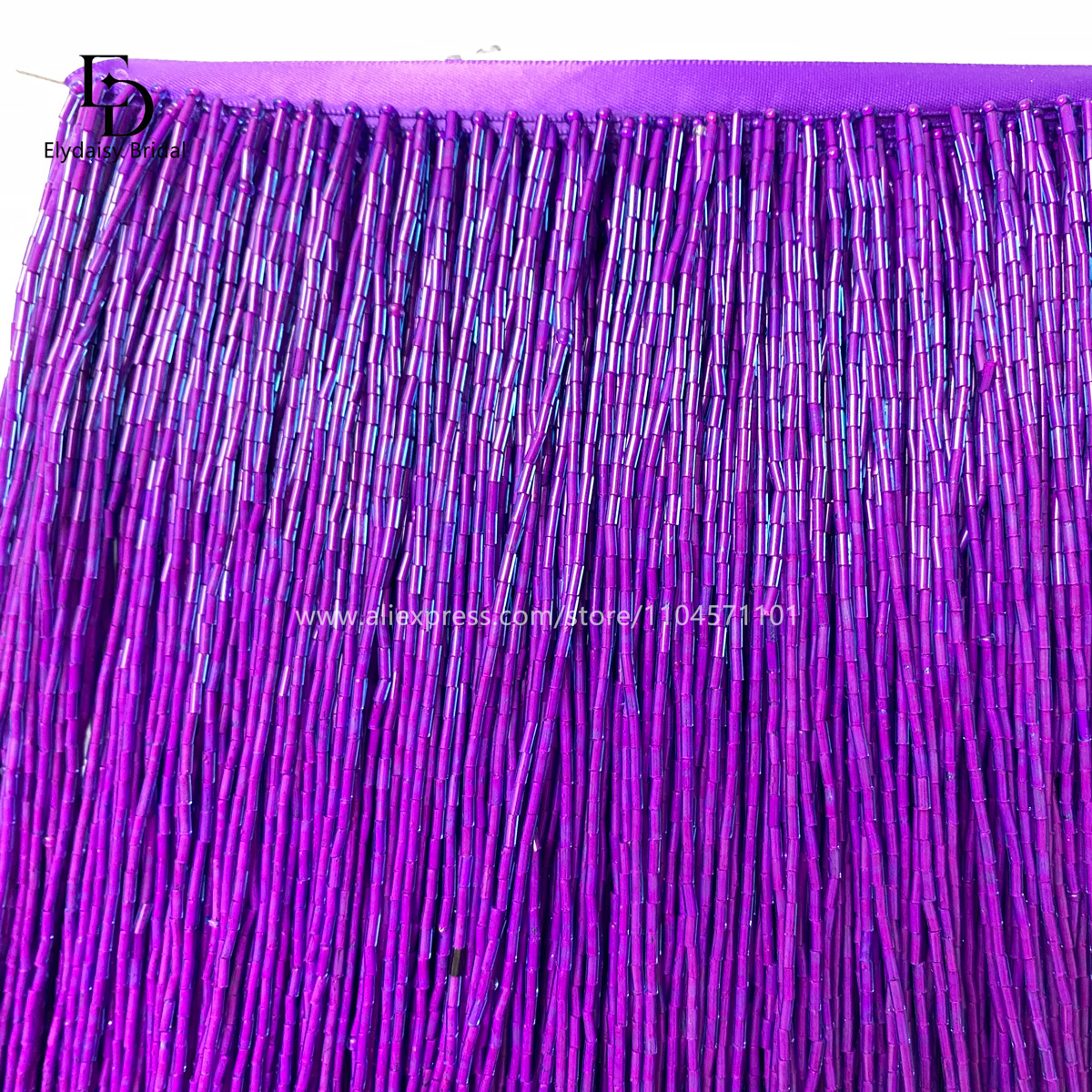 30CM Long Purple Green Black B - Beaded Trim Fringe incelemesi ve fiyatı