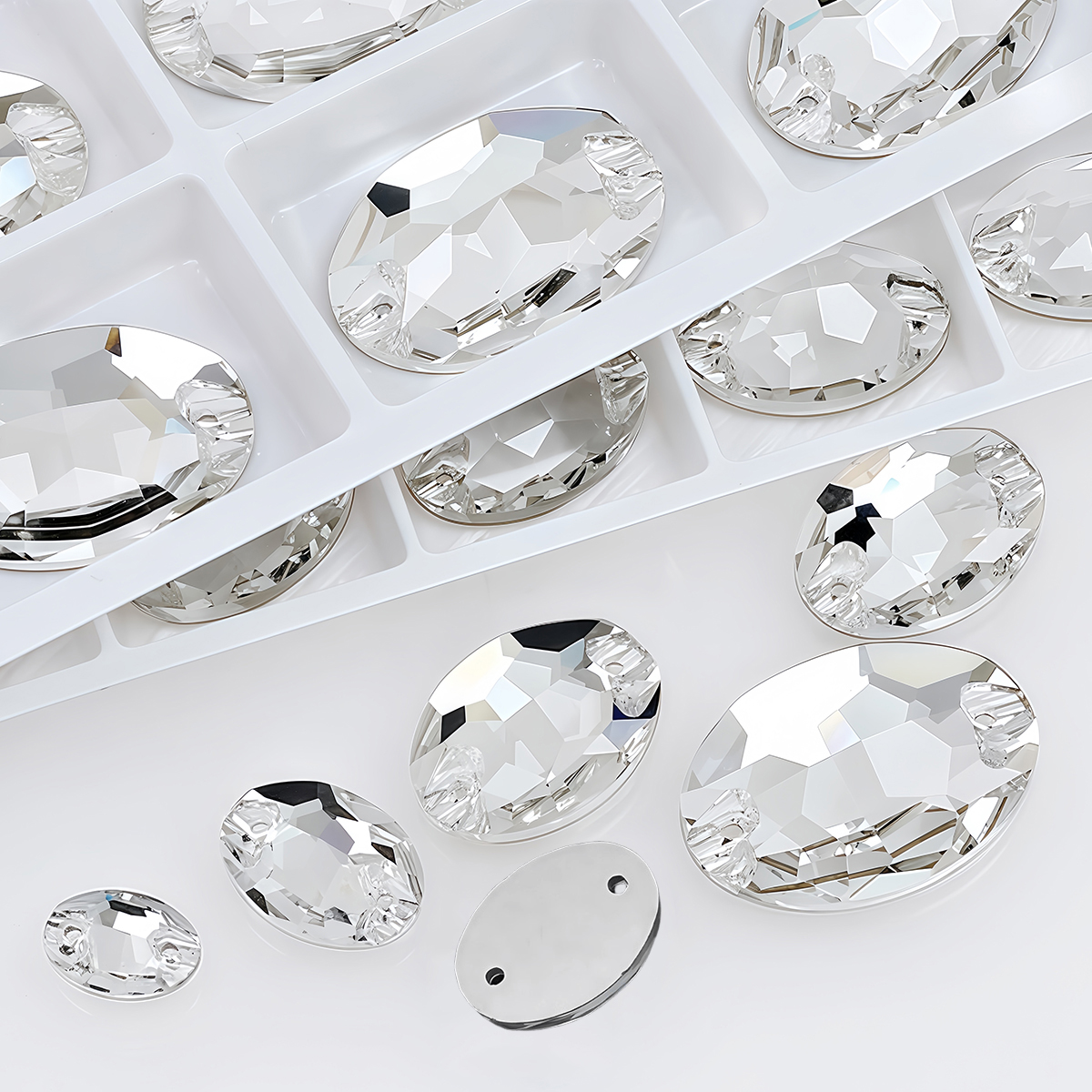 Oval Ellipse Crystal Clear Gla - Sew On Rhinestone incelemesi ve fiyatı
