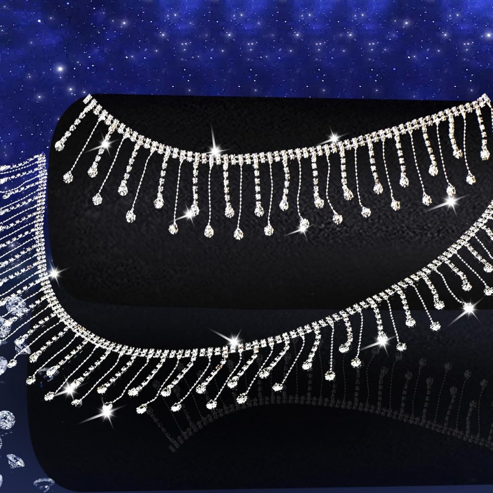 2 Yards Rhinestone Fringe Trim - Beaded Trim Fringe incelemesi ve fiyatı