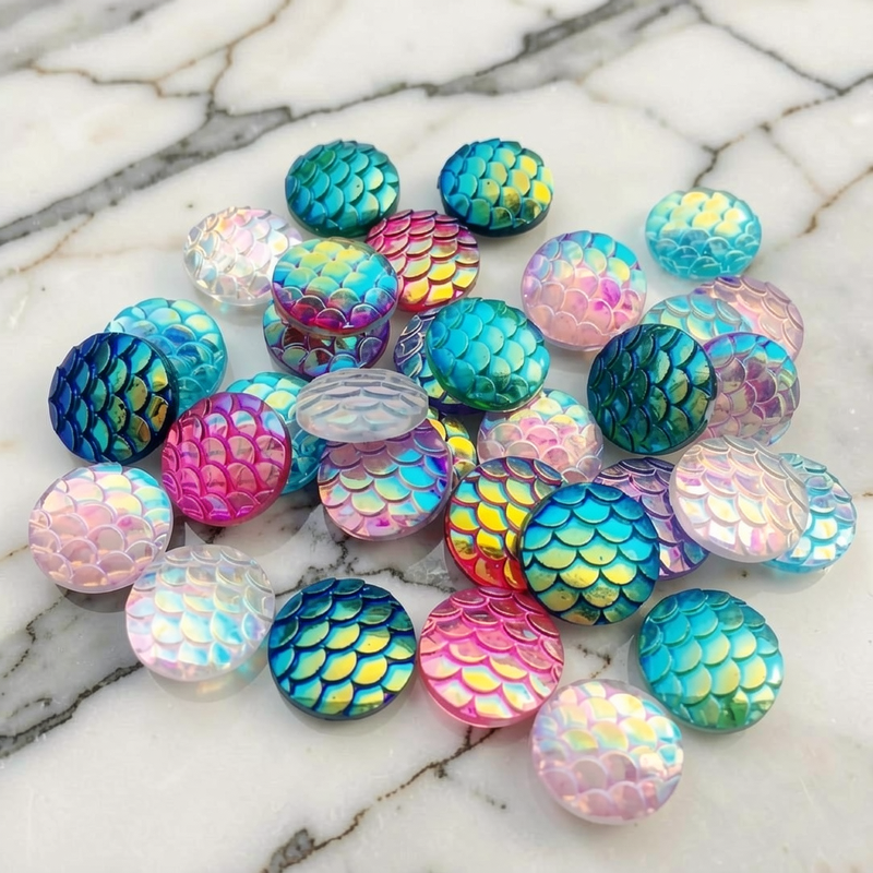 80pcs 12mm Mermaid Fish Scale  - Embellishment Glue Craft incelemesi ve fiyatı