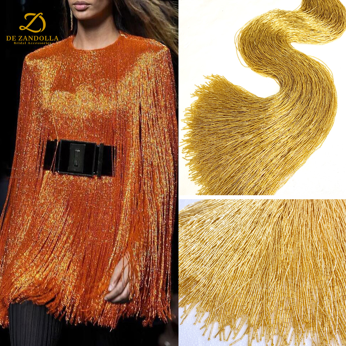 100cm Length Gold Red Crystal  - Beaded Trim Fringe incelemesi ve fiyatı