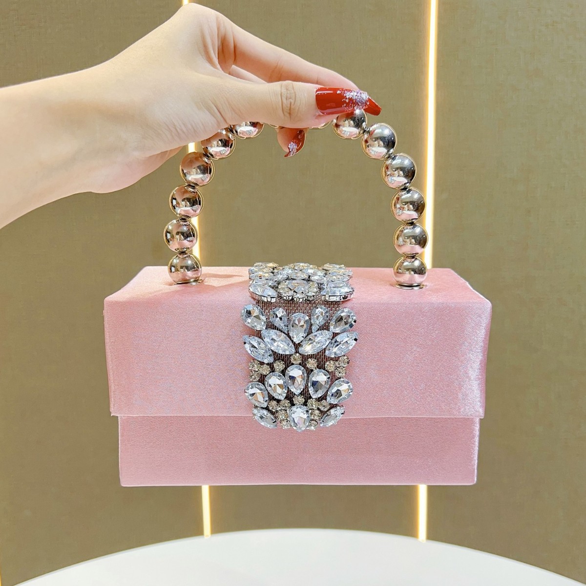 Sparkling Rhinestone Pearl Box - Tassel Fringe Trim incelemesi ve fiyatı