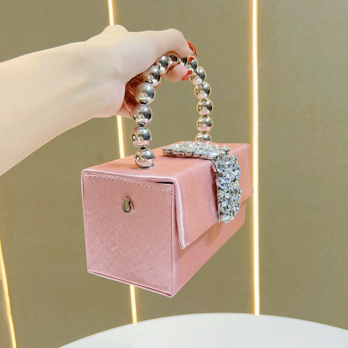Sparkling Rhinestone Pearl Box - Tassel Fringe Trim incelemesi ve fiyatı