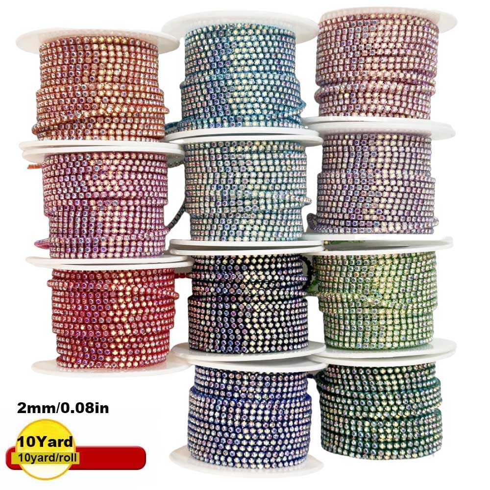 9m New 2mm Crystal AB Rhinesto - Sew On Rhinestone incelemesi ve fiyatı