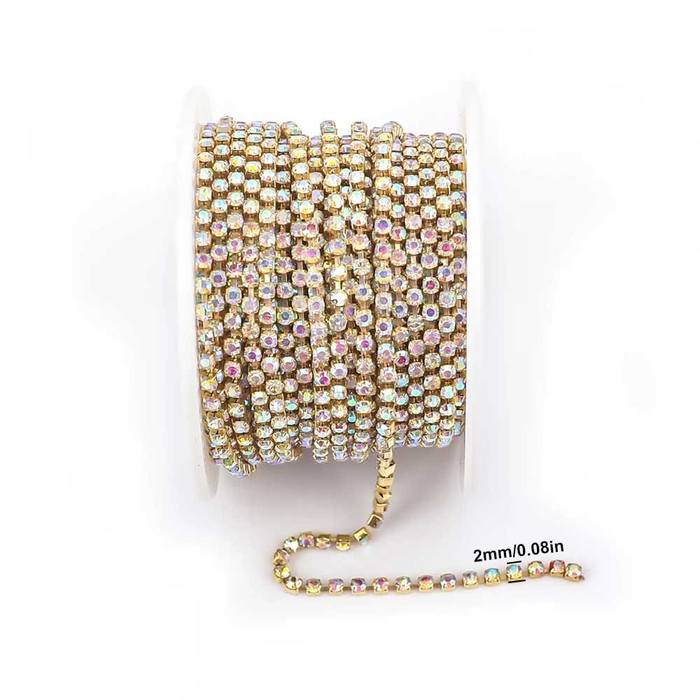 9m New 2mm Crystal AB Rhinesto - Sew On Rhinestone incelemesi ve fiyatı
