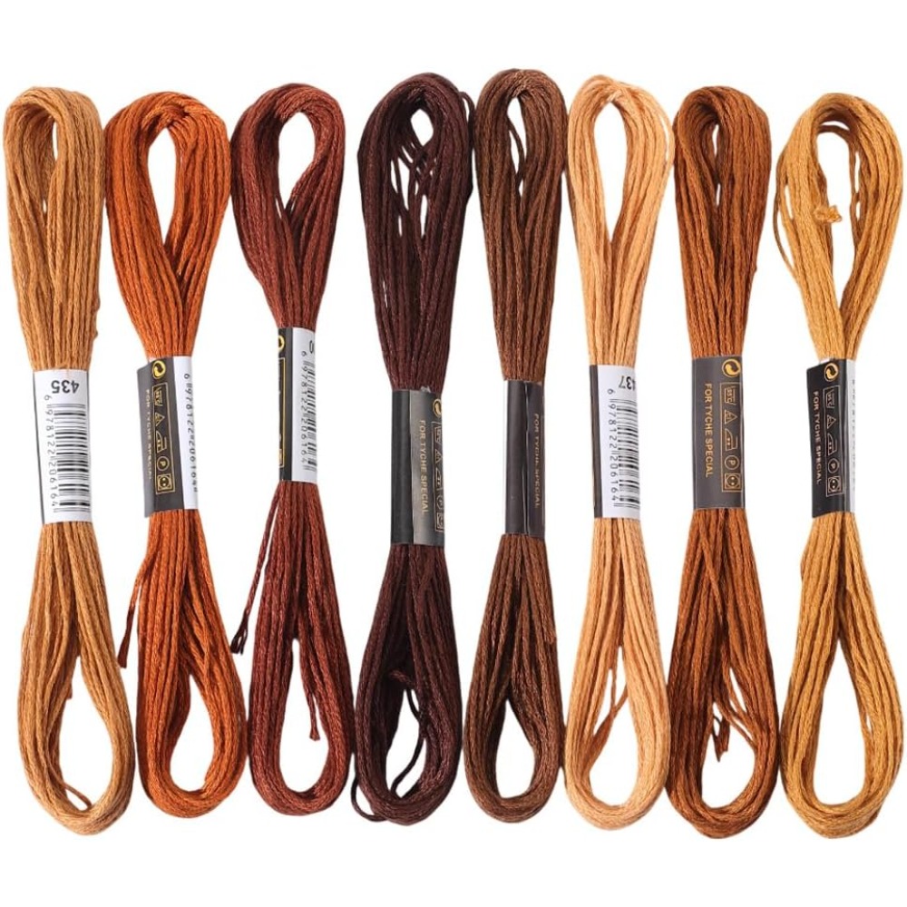 8 Skeins 6 Strands Brown Embro - Embroidery Embellishments incelemesi ve fiyatı