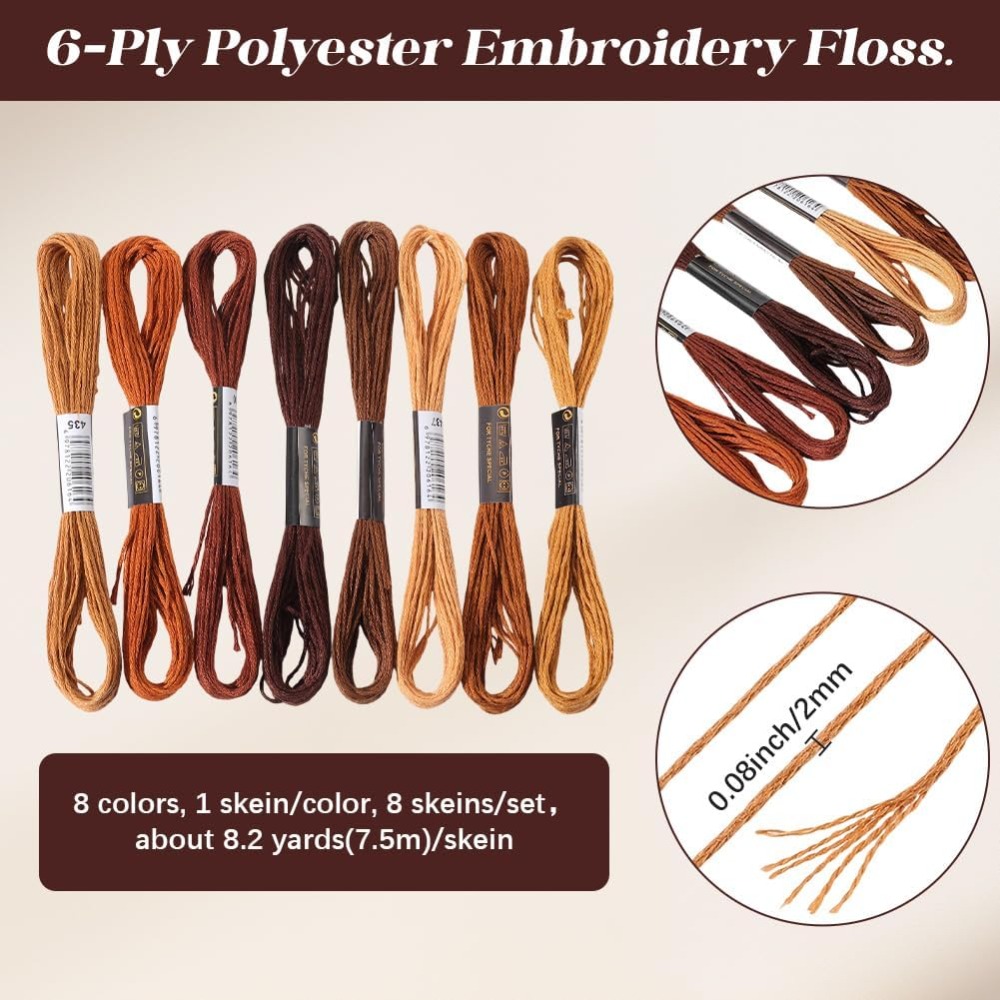 8 Skeins 6 Strands Brown Embro - Embroidery Embellishments incelemesi ve fiyatı