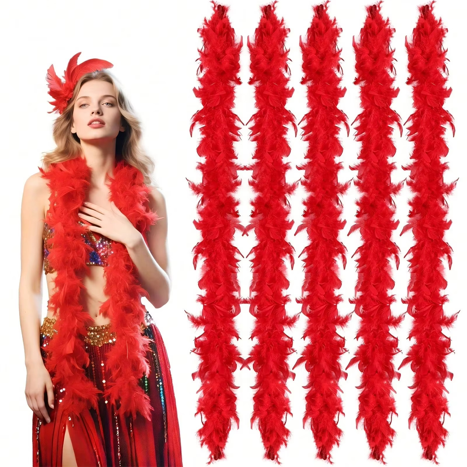 Red Marabou Feather Boa Trim F - Feather Trim Marabou incelemesi ve fiyatı