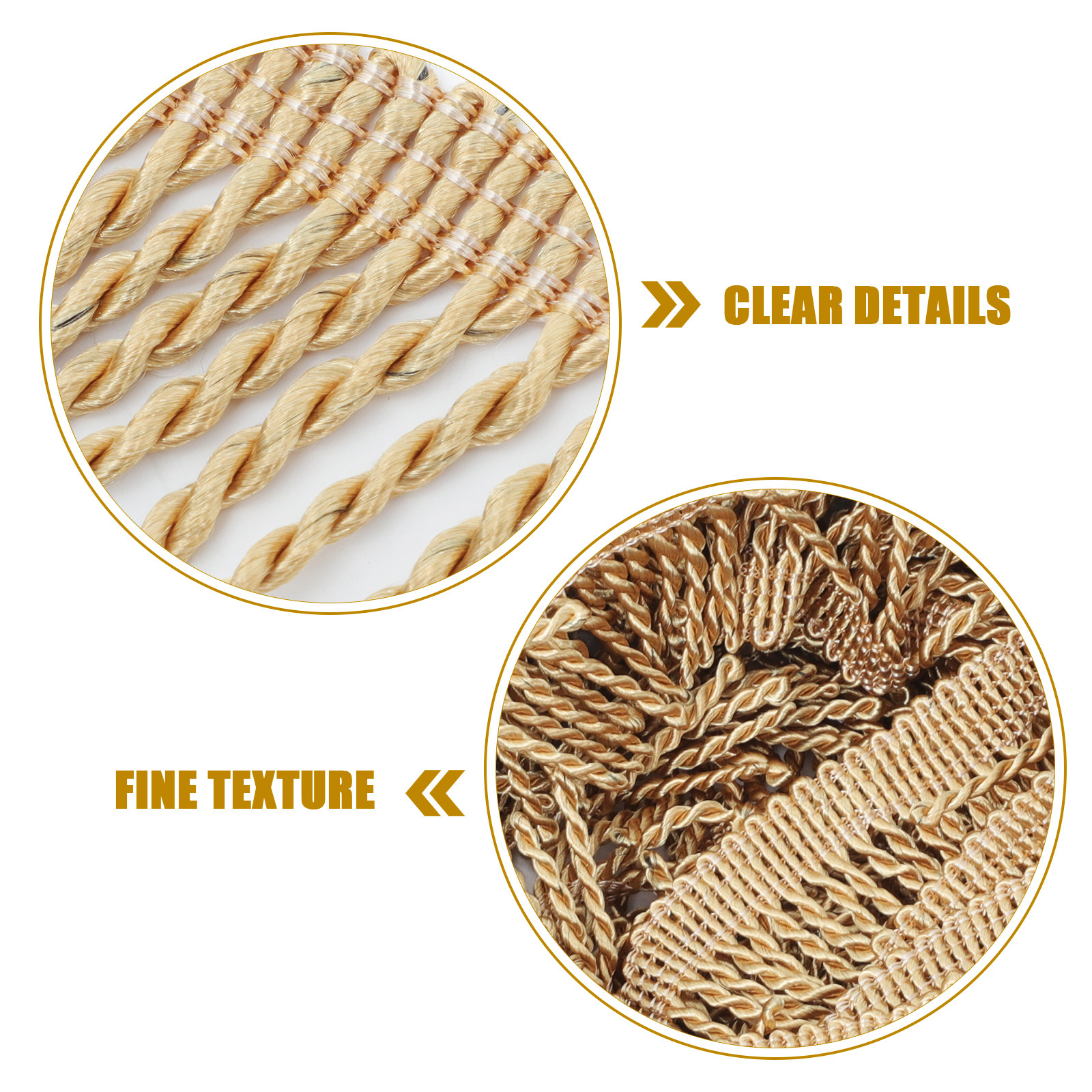Gold Curtain Fringe Trim Polye - Tassel Fringe Trim incelemesi ve fiyatı