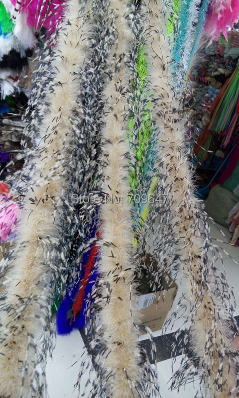 2Yards/lot Luxury Khaki&BLACK& - Feather Trim Marabou incelemesi ve fiyatı
