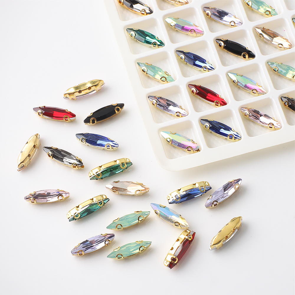 20Pcs 4x15mm Horse eye Crystal - Sew On Rhinestone incelemesi ve fiyatı