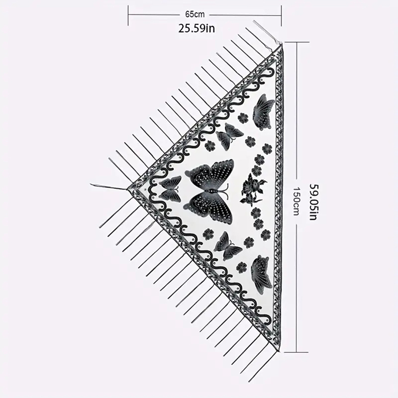 Fashion Triangle Scarf Butterf - Tassel Fringe Trim incelemesi ve fiyatı