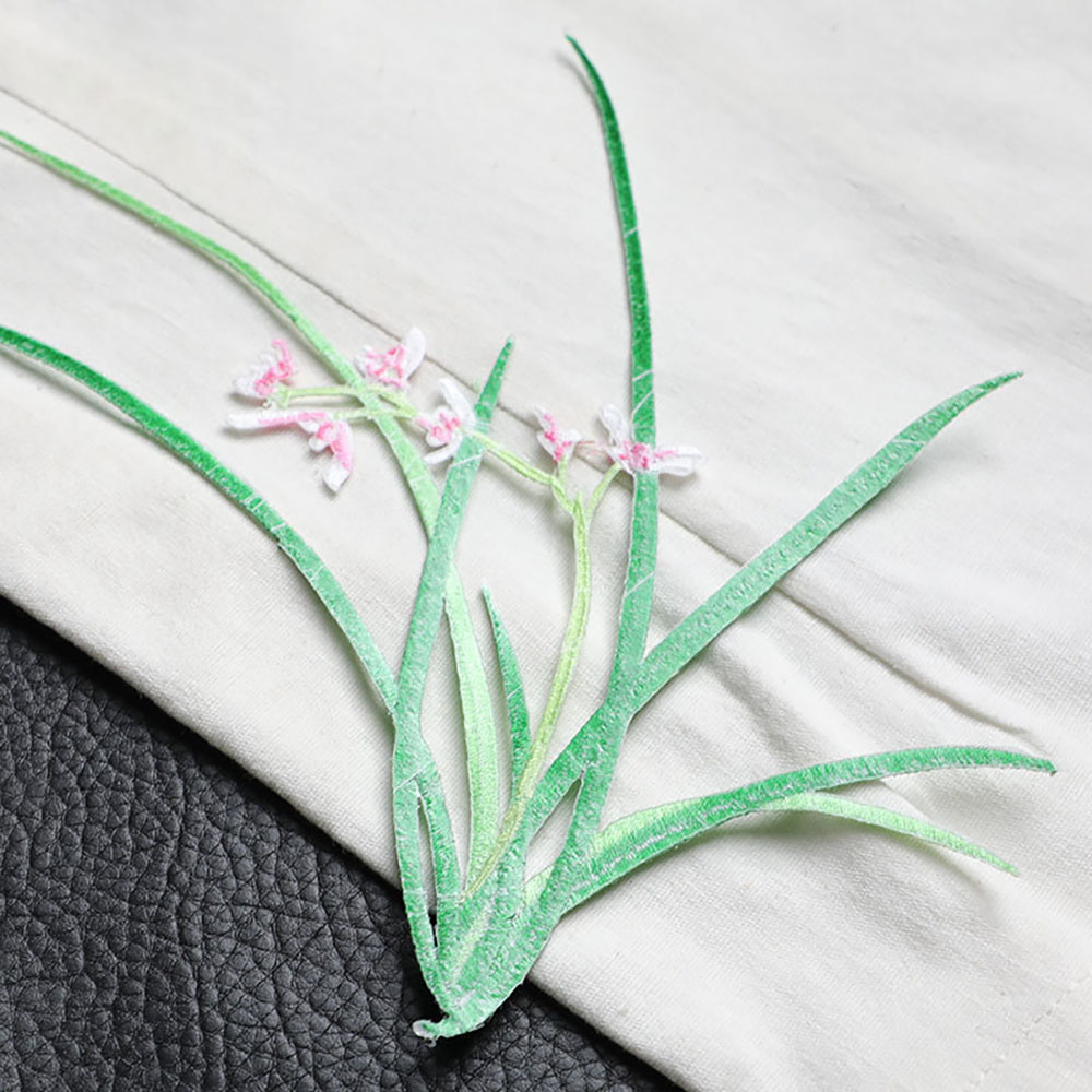 1 Piece 20CM X 18CM Orchid Emb - Applique Patch Flower incelemesi ve fiyatı