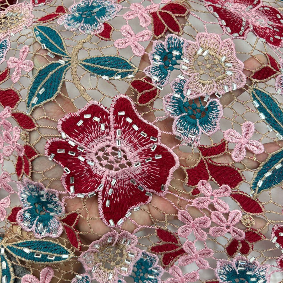 Elegant Guipure Cord Lace Fabr - Sew On Rhinestone incelemesi ve fiyatı