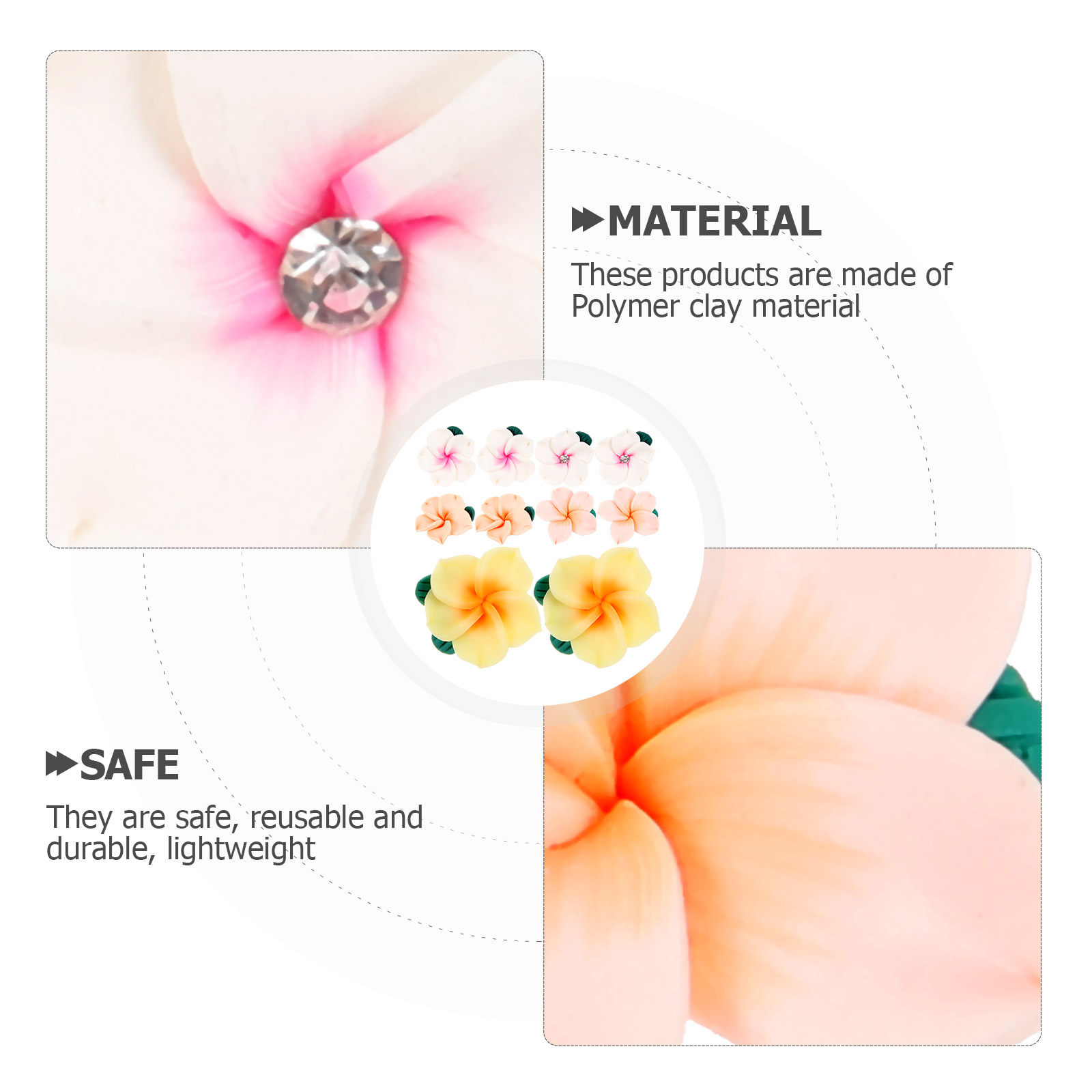 10Pcs Soft Polymer Clay Flower - Craft Embellishments incelemesi ve fiyatı