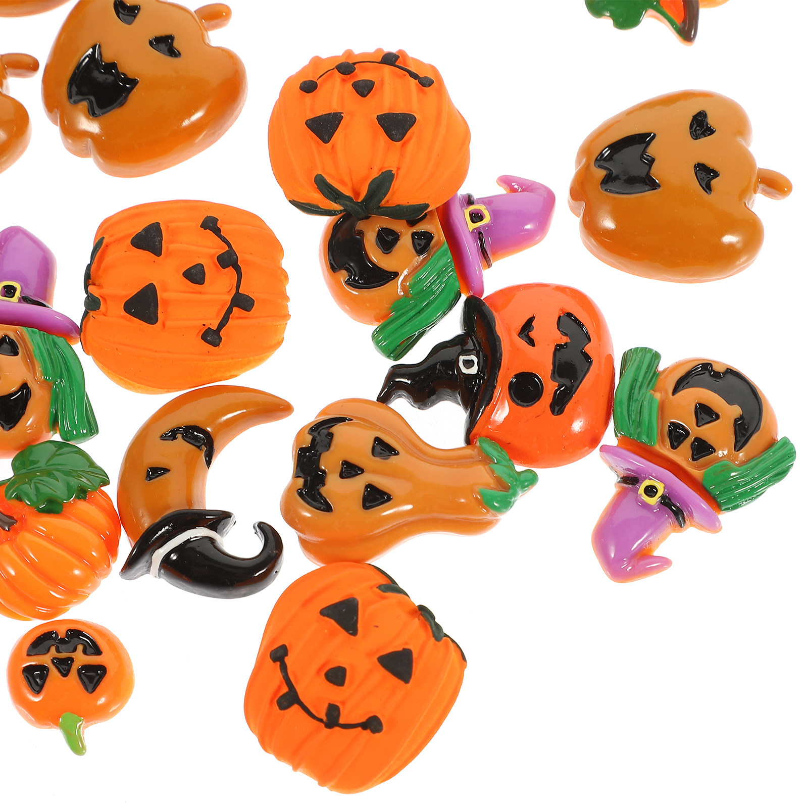 24Pcs Resin Halloween Pumpkin  - Craft Embellishments incelemesi ve fiyatı