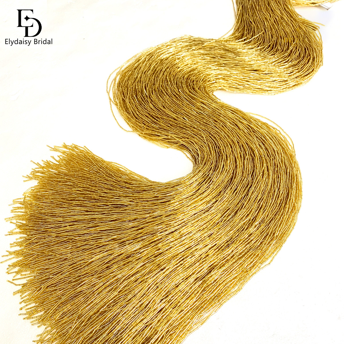 ELYDAISY 1Meter Length Champag - Beaded Trim Fringe incelemesi ve fiyatı
