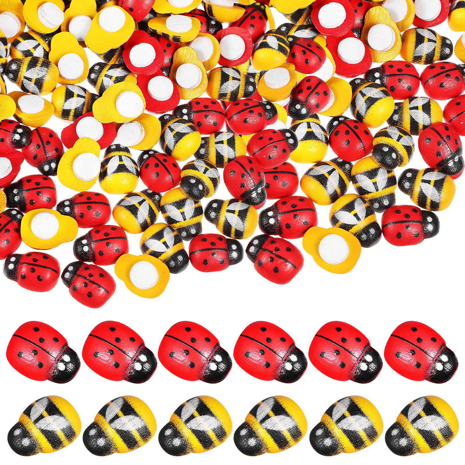 400Pcs Wooden Bee Ladybug Stic - Craft Embellishments incelemesi ve fiyatı